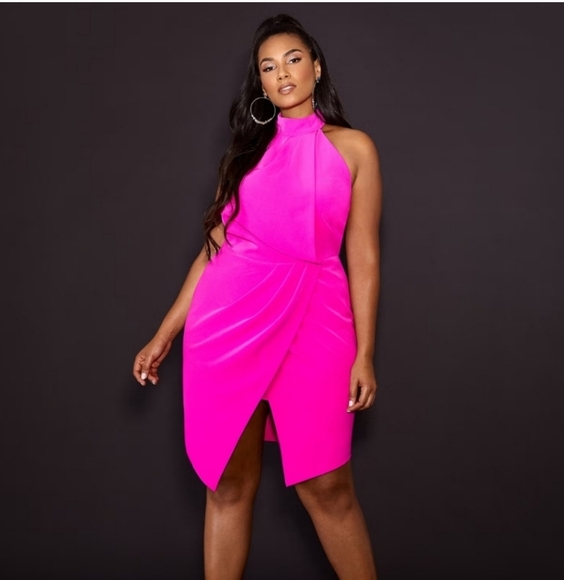NWT KRISTEN DRAPED HALTER NECK DRESS – GABRIELLE UNION X FTF - Picture 1 of 10